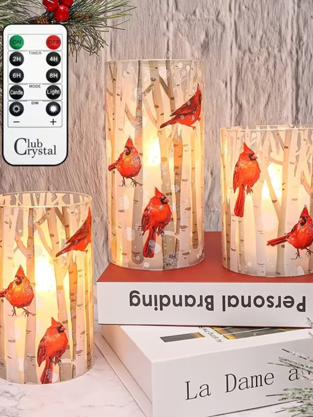 3pcs Cardinal-themed Flameless Candle - Picture 7 of 7